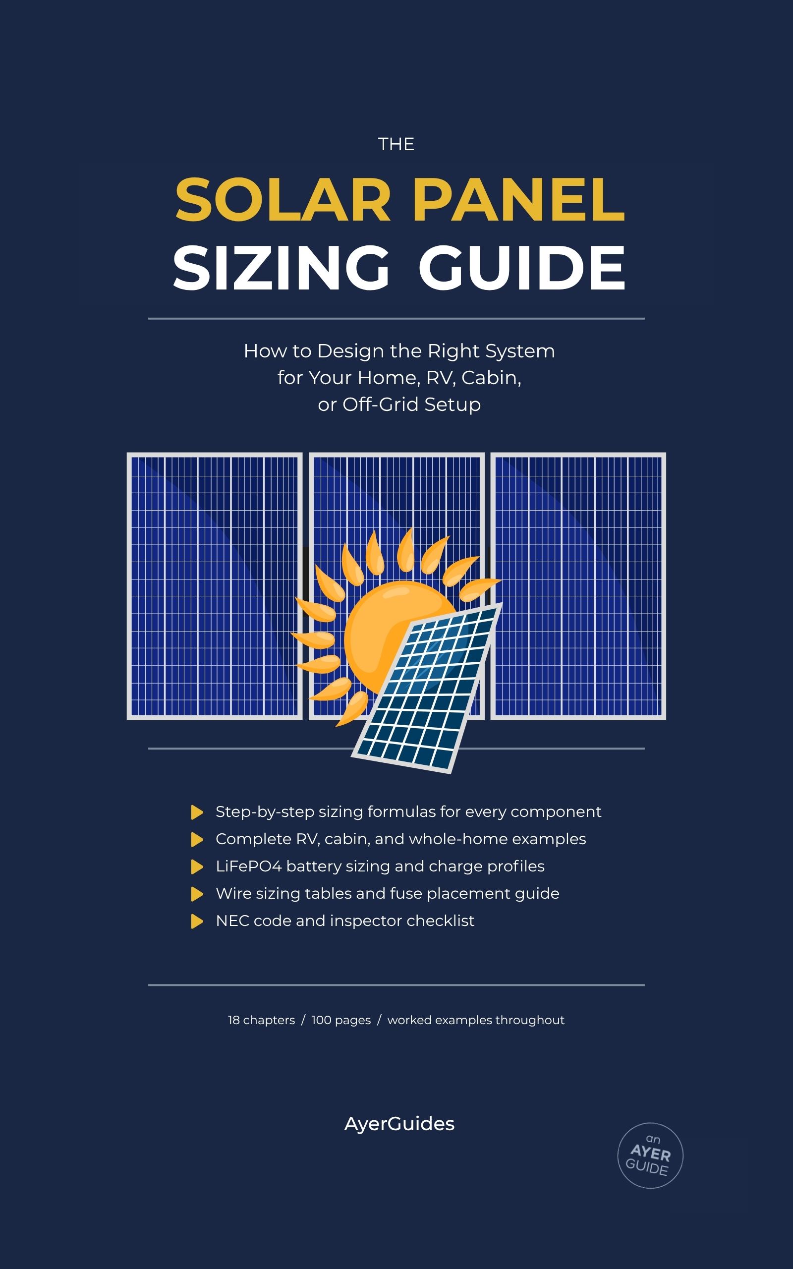 The Solar Panel Sizing Guide book cover